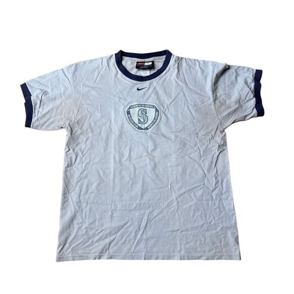 Y2K Nike Center Swoosh Seattle Mariners T Shirt Large - Picture 2 of 7